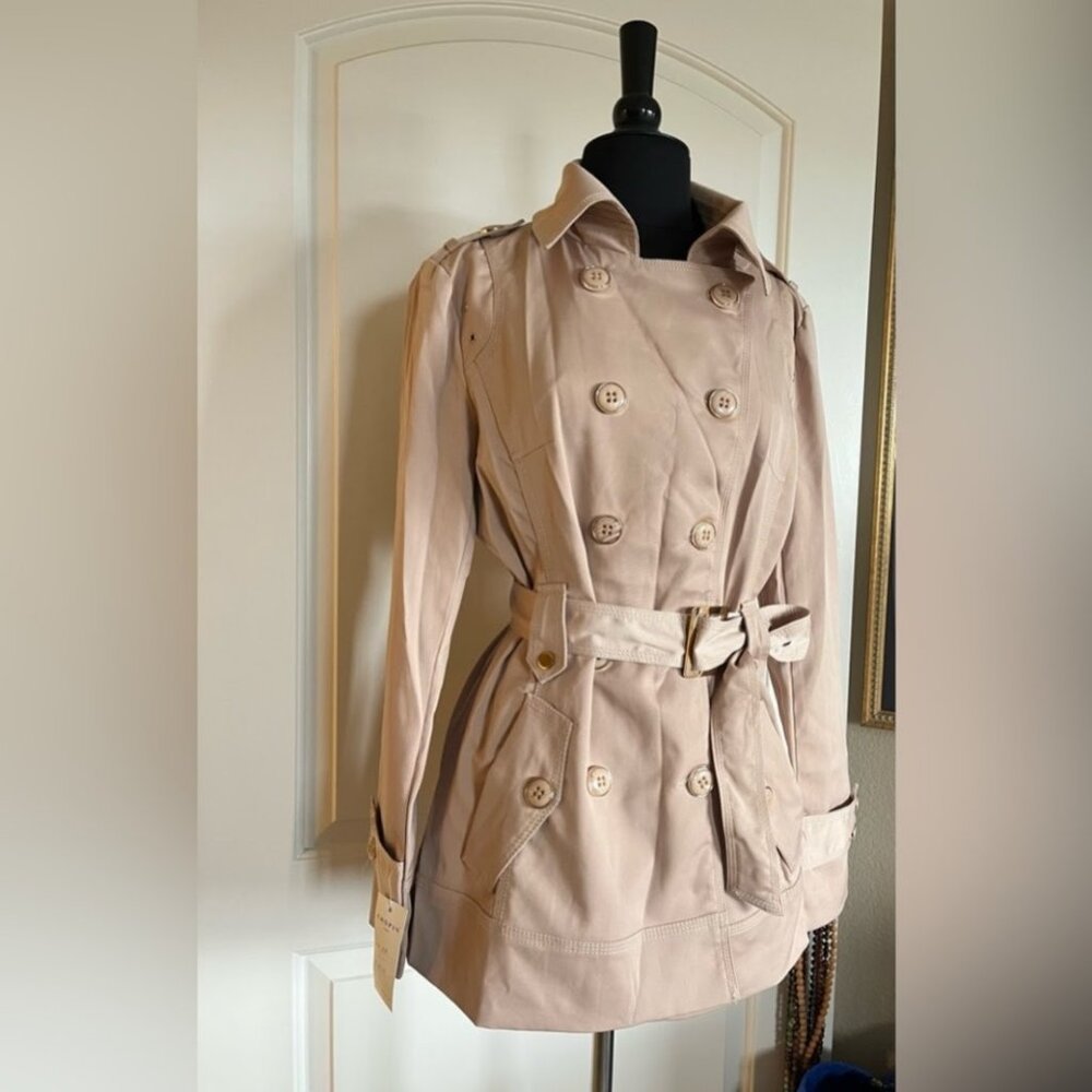 CHOPIN ROMA Trench Coat Double Breasted Women's Medium NWT